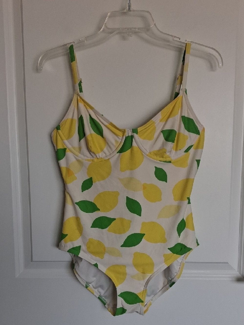 KATE SPADE Lemon Ivory Underwire One Piece Swimsuit ** Size M